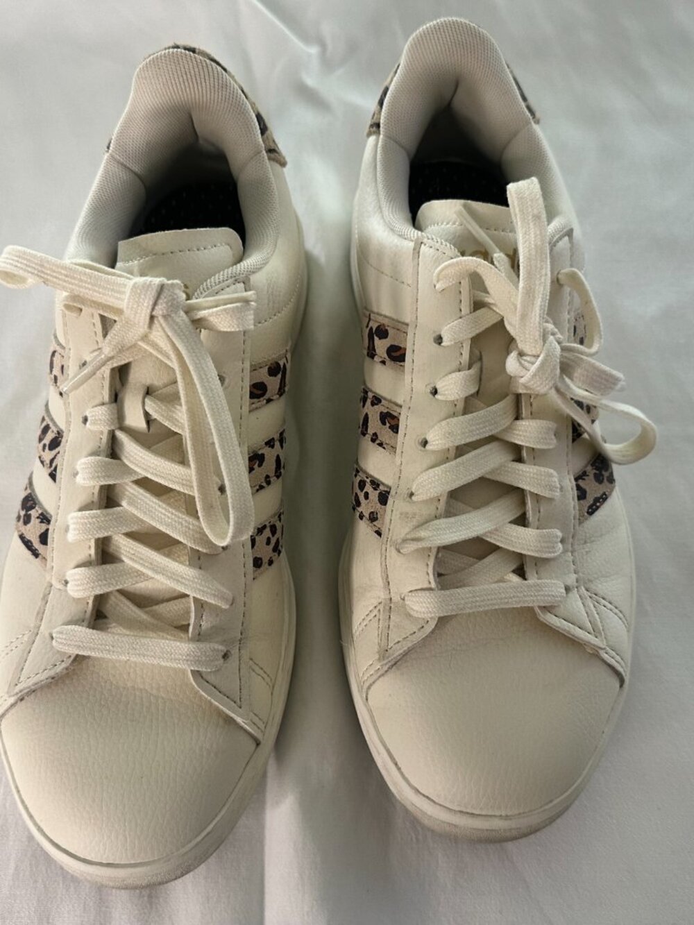 Adidas Grand Court White Leopard Print Sneakers | size 8 - Picture 2 of 6